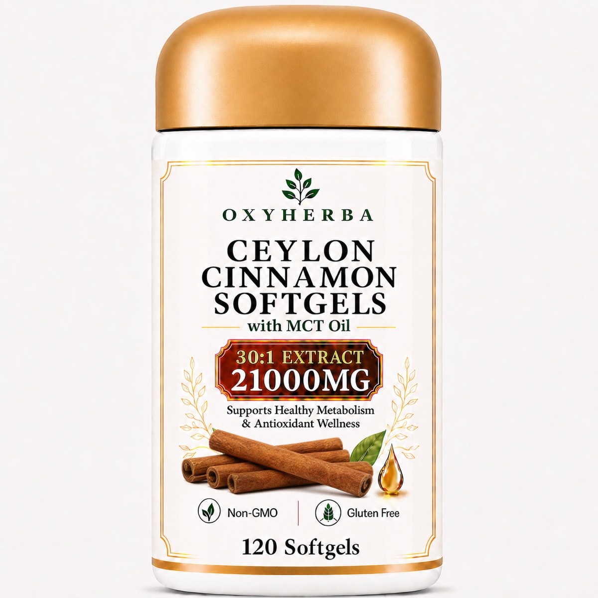 OXYHERBA Ceylon Cinnamon softgels bottle
