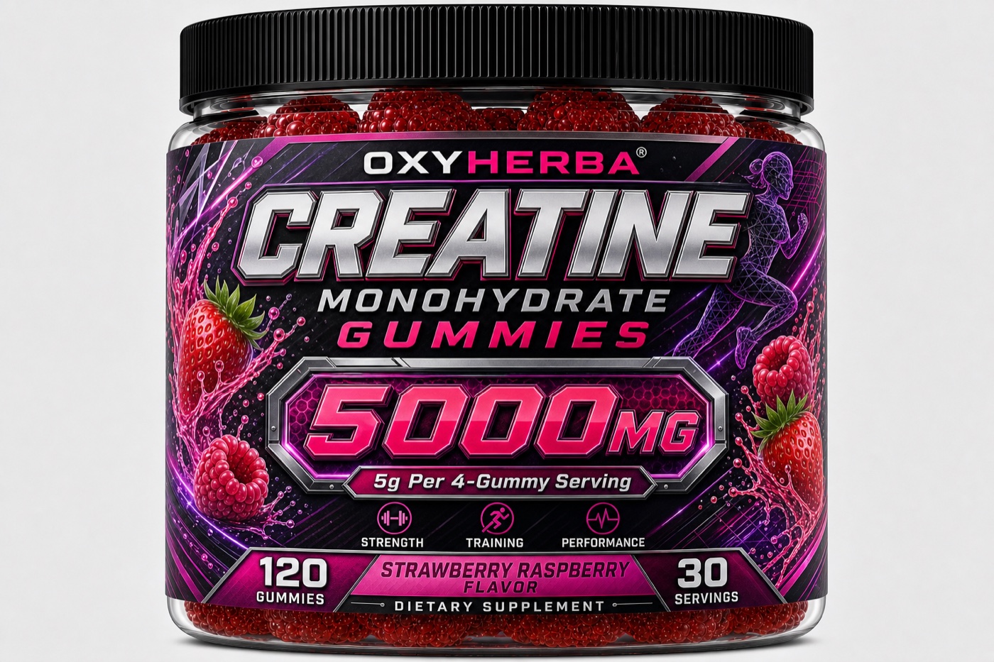 OXYHERBA Creatine Monohydrate Gummies jar