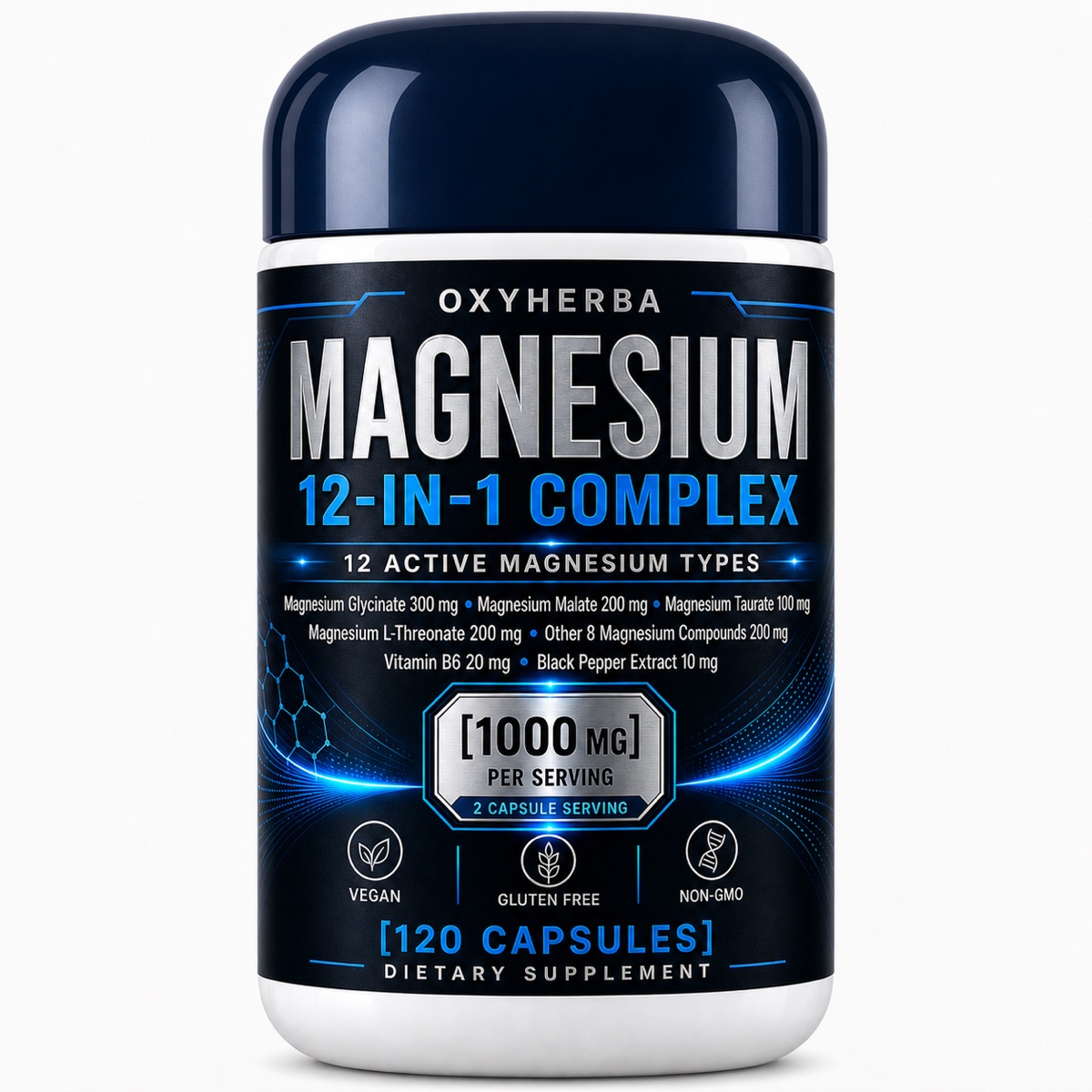 OXYHERBA Magnesium 12-in-1 Complex bottle